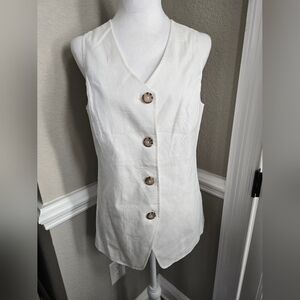 Cato's Linen Blend Vest, Size Small
